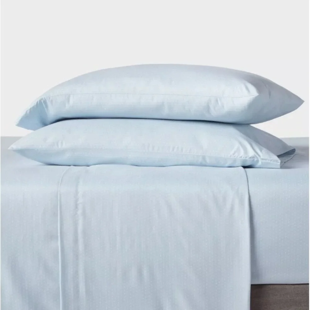 Twin Twin XL Microfiber Sheet Set Blue Dash Pattern Light Blue 3 Piece Bedding